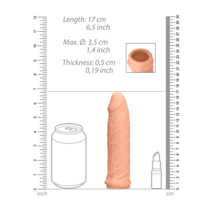 REALROCK 6'' Realistic Penis Sleeve - Flesh 15.2 cm Penis Extension Sleeve