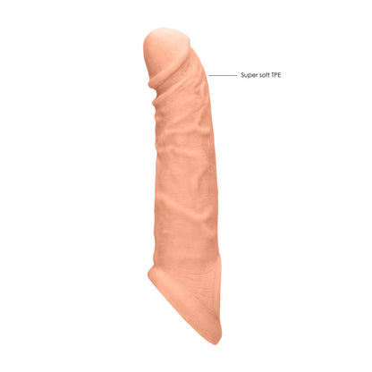 REALROCK 8'' Realistic Penis Extender with Rings - Flesh 20.3 cm Penis Extension Sleeve