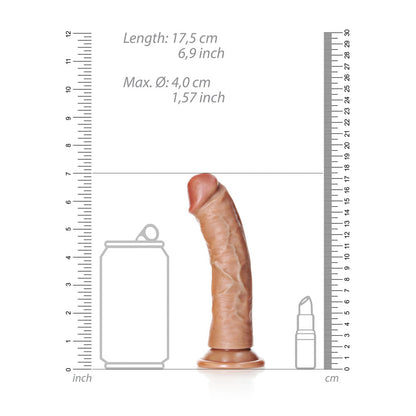 REALROCK Realistic Regular Curved Dildo with Suction Cup - 15.5 cm - Tan 15.5 cm (6'') Dong