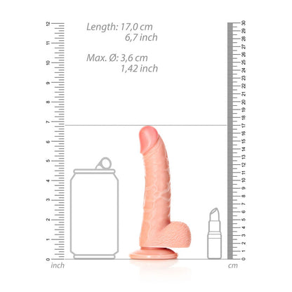 REALROCK Realistic Regular Curved Dong with Balls - 15.5 cm - Flesh 15.5 cm (6'') Dong