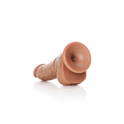 REALROCK Realistic Regular Curved Dong with Balls - 15.5 cm - Tan 15.5 cm (6'') Dong