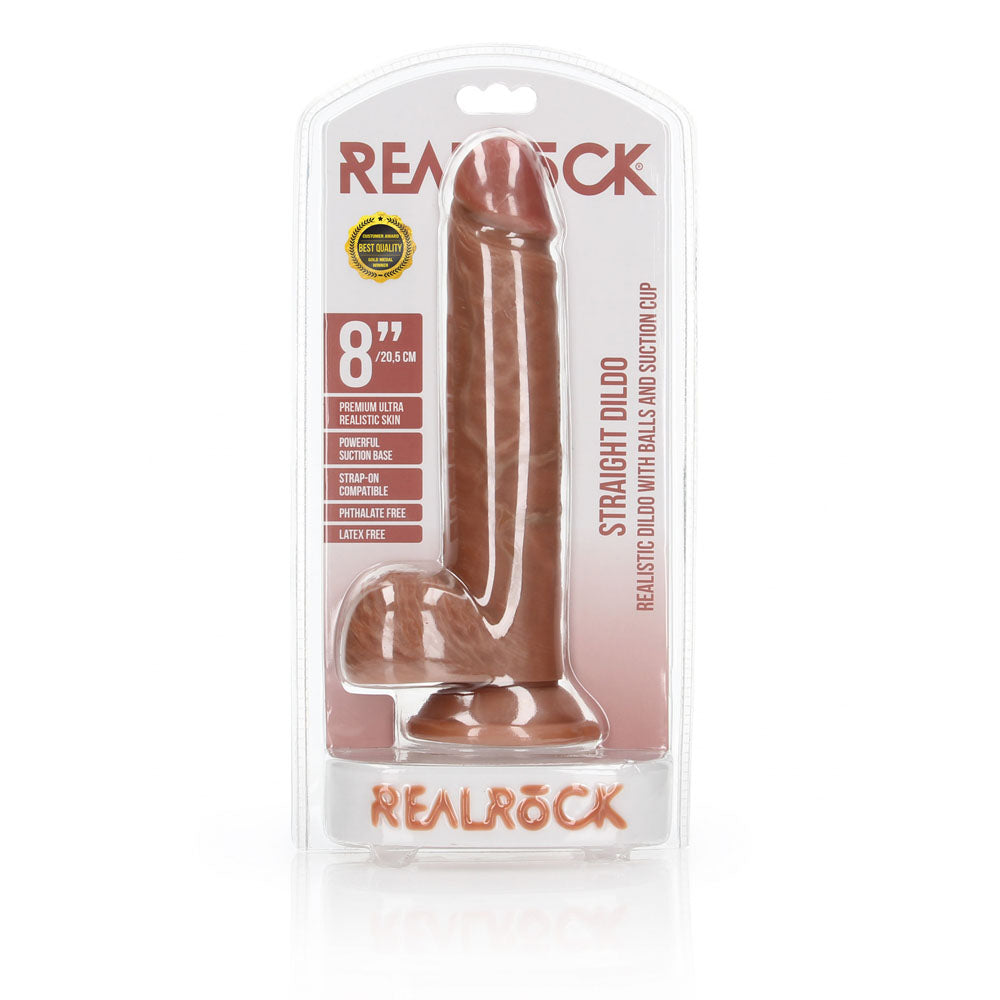 REALROCK Straight Realistic Dildo with Balls - 20.5 cm - Tan 20.5 cm (8'') Dong