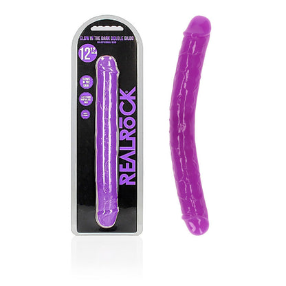 REALROCK 30 cm Double Dong Glow - Purple - Purple 30 cm (12'') Double Dong