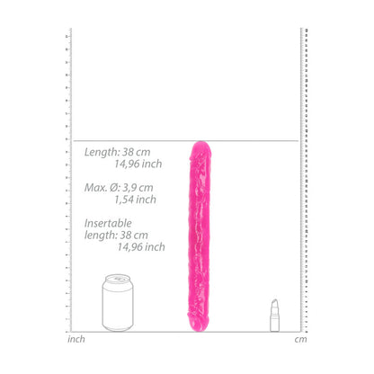 REALROCK 38 cm Double Dong Glow - Pink - Pink 38 cm (15'') Double Dong