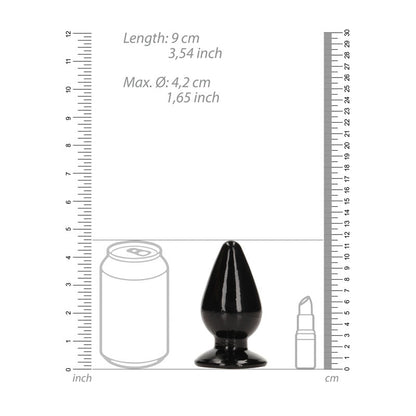 REALROCK 11.5 cm Anal Plug - Black - Black 11.5 cm (4.5'') Butt Plug