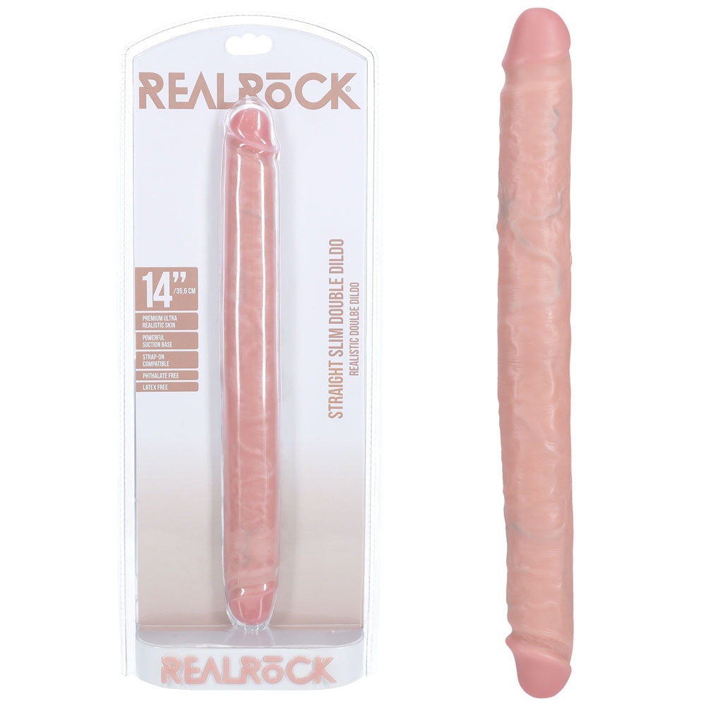 REALROCK 35cm Slim Double Dildo - Flesh - Flesh 35 cm (14'') Double Dong