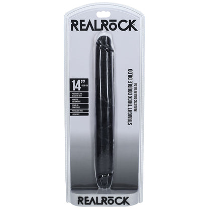 REALROCK 35cm Thick Double Dildo - Black - Black 35 cm (14'') Thick Double Dong