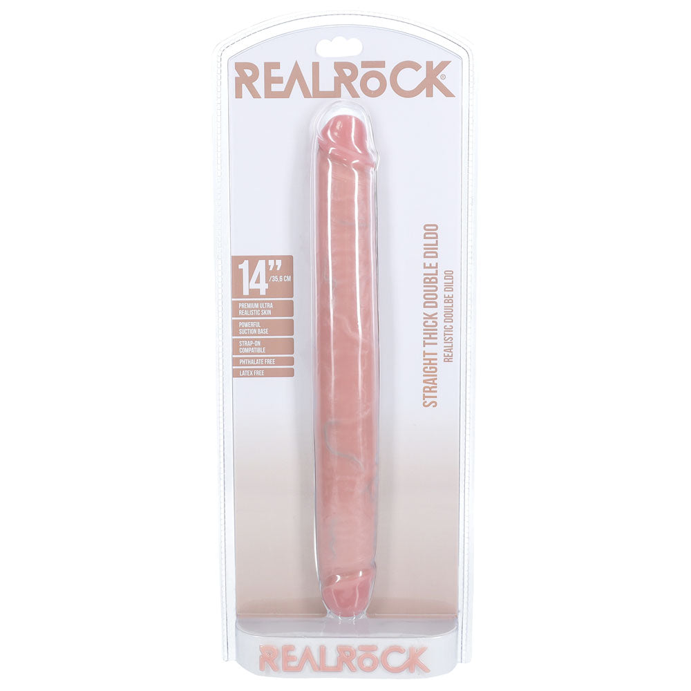 REALROCK 35cm Thick Double Dildo - Flesh - Flesh 35 cm (14'') Thick Double Dong