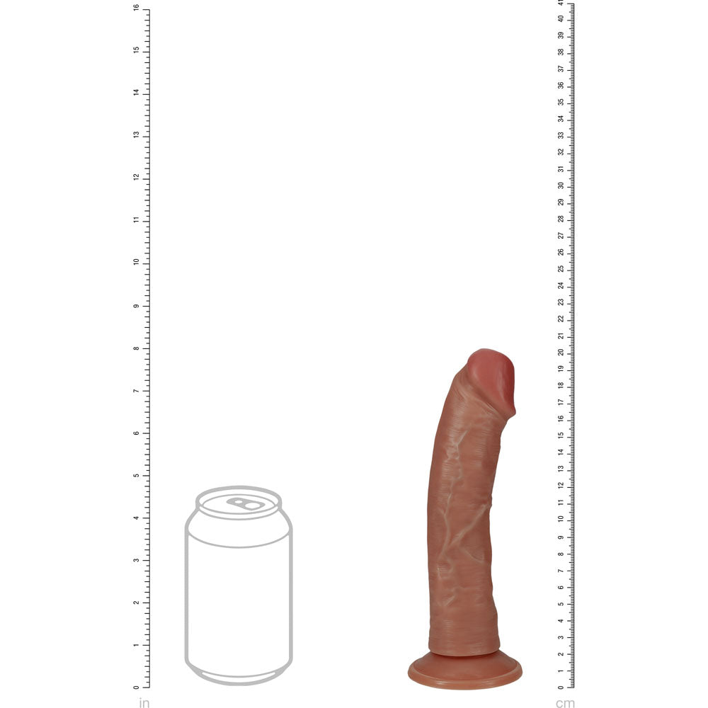 REALROCK 20cm Vibrating Cock - Tan - Tan 20.3 cm (8'') USB Rechargeable Vibrating Dong