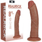 REALROCK 20cm Vibrating + Rotating Cock - Tan - Tan 20.3 cm (8'') USB Rechargeable Vibrating and Rotating Dong