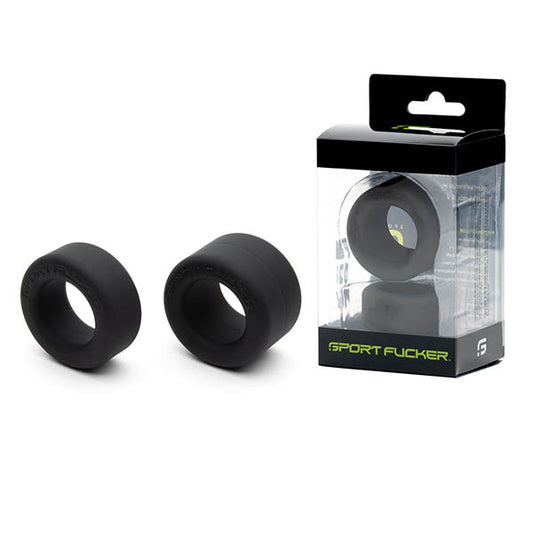 Sport Fucker Nutt Job Set - Black Cock Rings - Set of 2