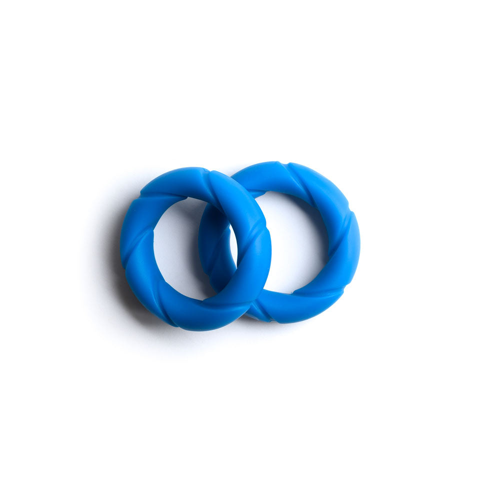 Sport Fucker Ready Rings - Blue Cock Rings - 2 Pack