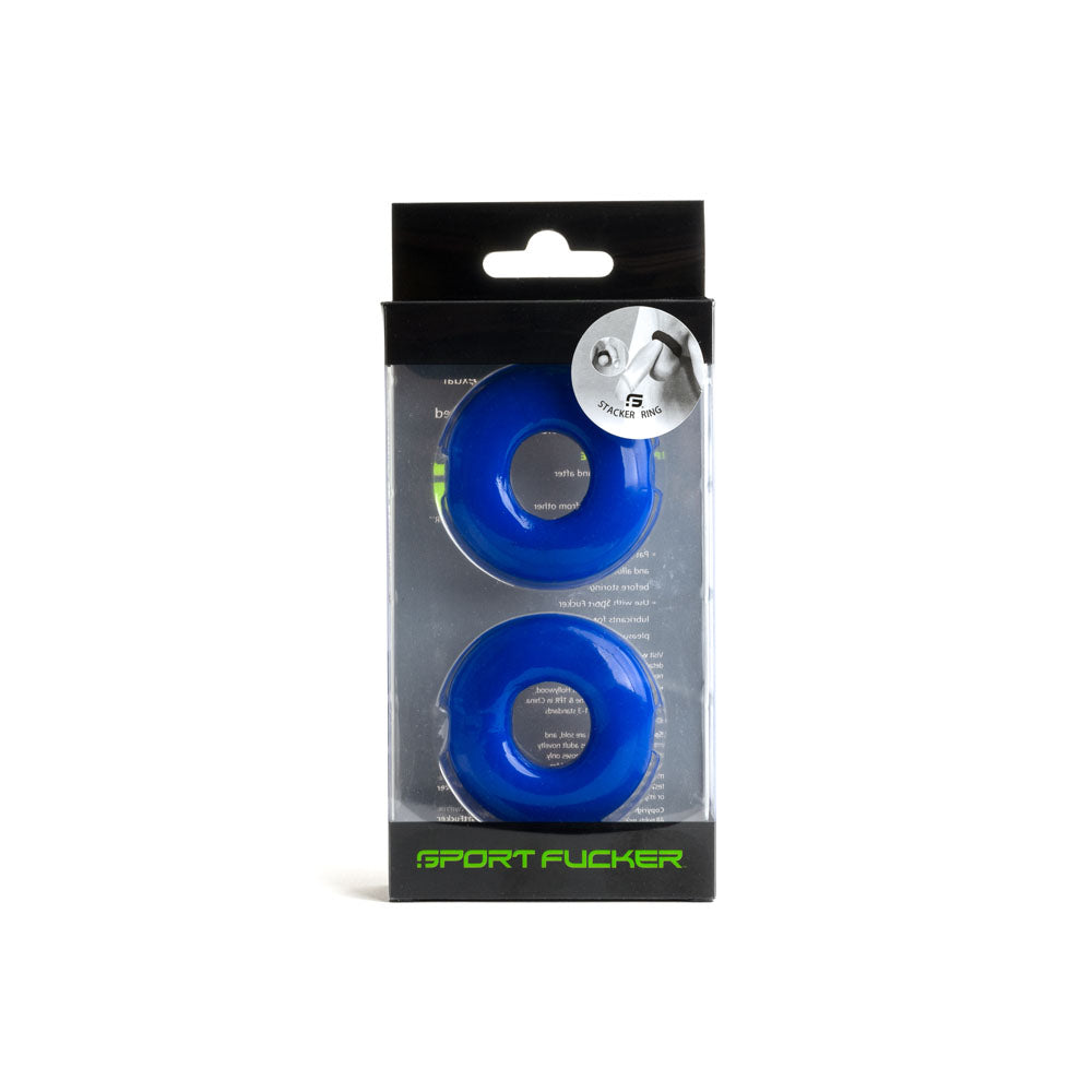 Sport Fucker Stacker Rings - Blue Cock Rings - 2 Pack