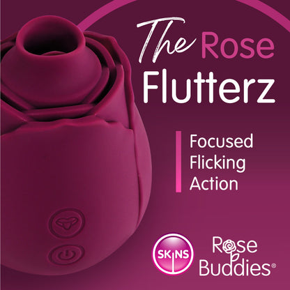 Skins Rose Buddies - The Rose Flutterz - Purple USB Rechargeable Flicking Rose Stimulator