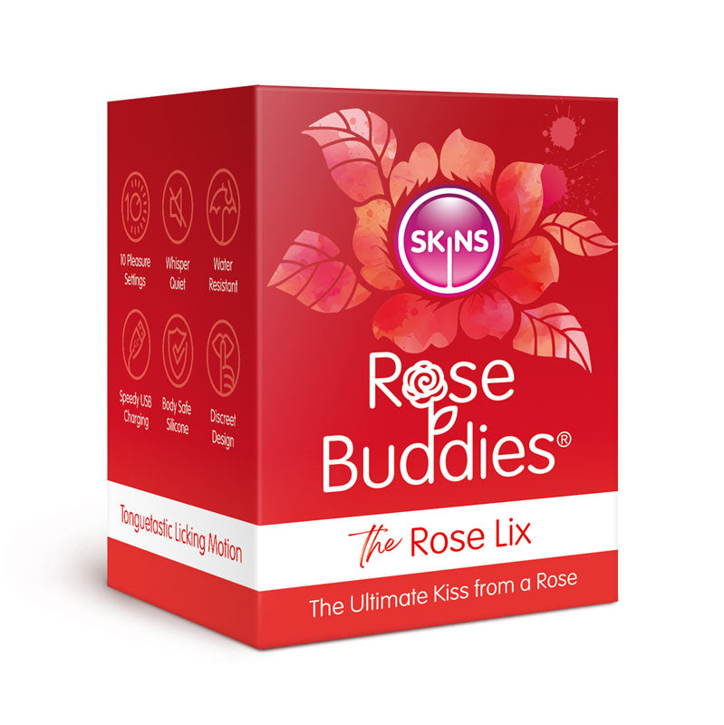 Skins Rose Buddies - The Rose Lix - Red USB Rechargeable Flicking Rose Stimulator