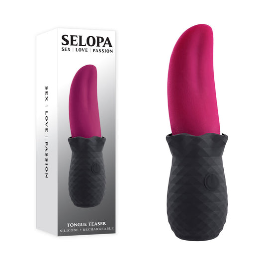 Selopa TONGUE TEASER - Pink/Black USB Rechargeable Vibrating Tongue Stimulator