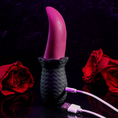 Selopa TONGUE TEASER - Pink/Black USB Rechargeable Vibrating Tongue Stimulator