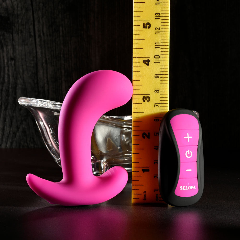 Selopa HOOKING UP - Pink 9.5 cm USB Rechargeable Vibrator with Wireless Remote