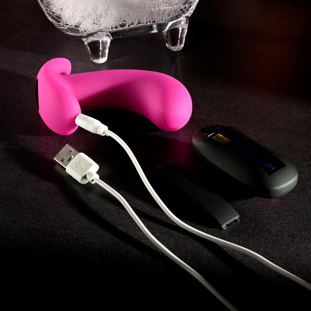 Selopa HOOKING UP - Pink 9.5 cm USB Rechargeable Vibrator with Wireless Remote