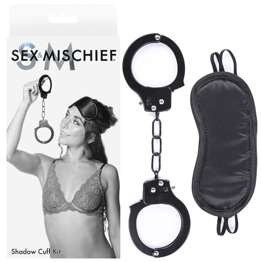 Sex & Mischief Shadow Cuff Kit - Black - 2 Piece Set