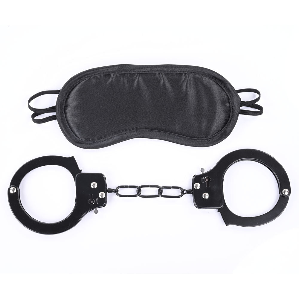 Sex & Mischief Shadow Cuff Kit - Black - 2 Piece Set