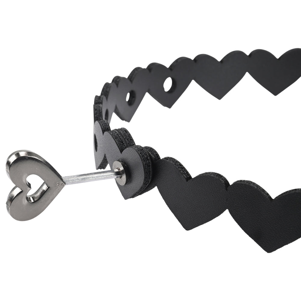 Sex & Mischief Heart Day Collar - Black Collar