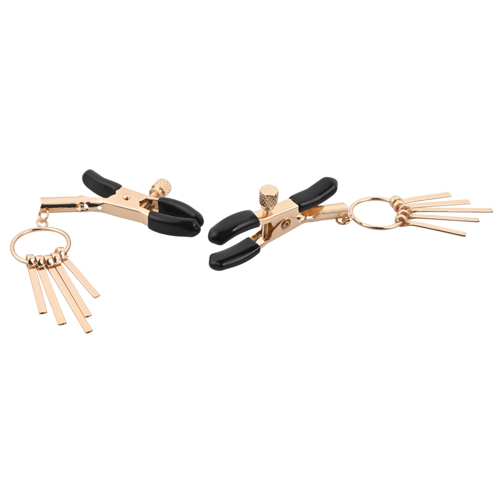 Sex & Mischief Verge Nipple Clamps - Gold Nipple Clamps - Set of 2