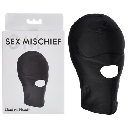 Sex & Mischief Shadow Hood - Black Hood with Mouth Opening