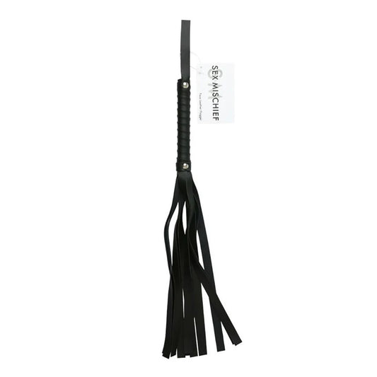 Sex & Mischief Faux Leather Flogger - Black Flogger Whip