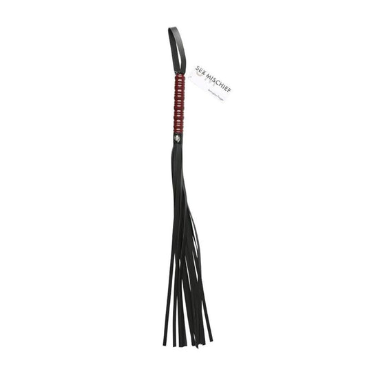 Sex & Mischief Mahogany Flogger - 76 cm Flogger Whip with Wooden Handle