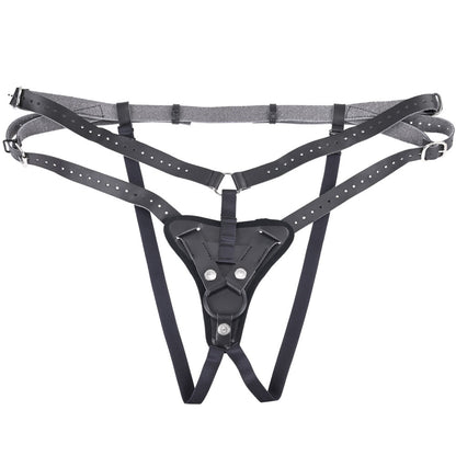 SPORTSHEETS Aurora High Waisted Strap On - Black Adjustable Strap-On Harness (No Probe Included)