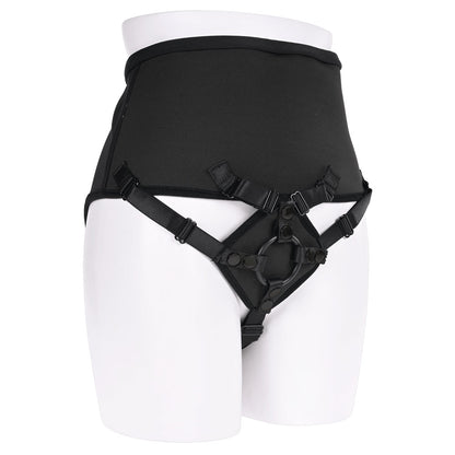 SPORTSHEETS High Waisted Corset Strap On - Black Adjustable Strap-On Harness (No Probe Included)