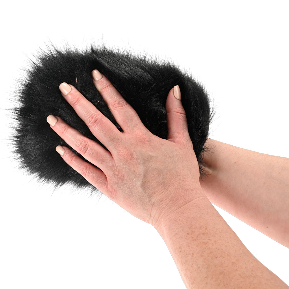 SPORTSHEETS Spiked Sensory Mitt - Black Furry Mitt with Spikes