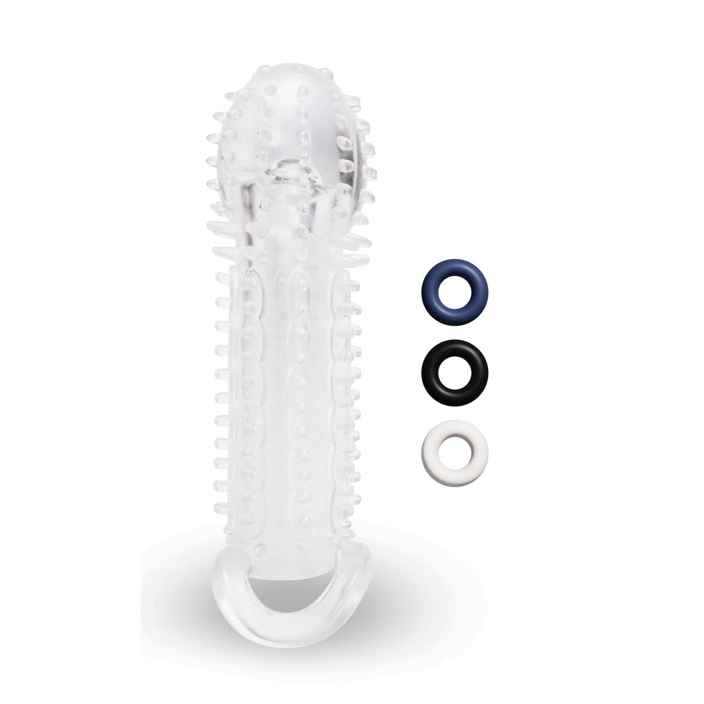 Size Up 1.5 Inch See-Thru Stretch Penis Extender - Clear 3.8 cm (1.5'') Penis Extension Sleeve