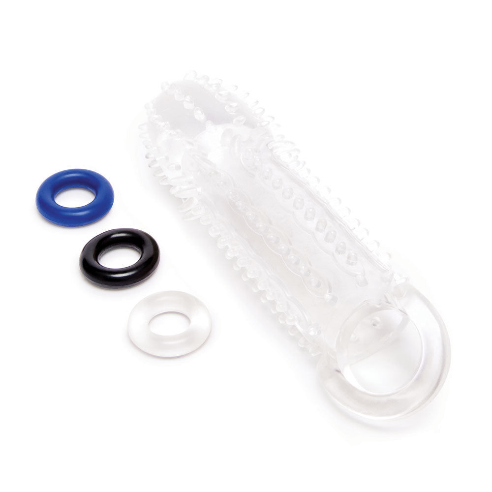 Size Up 1.5 Inch See-Thru Stretch Penis Extender - Clear 3.8 cm (1.5'') Penis Extension Sleeve