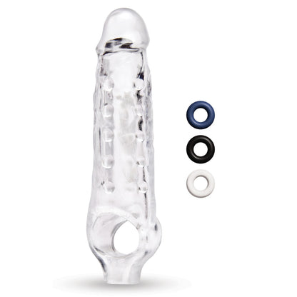 Size Up 1 Inch See-Thru Stretch Penis Extender - Clear 2.5 cm (1'') Penis Extension Sleeve