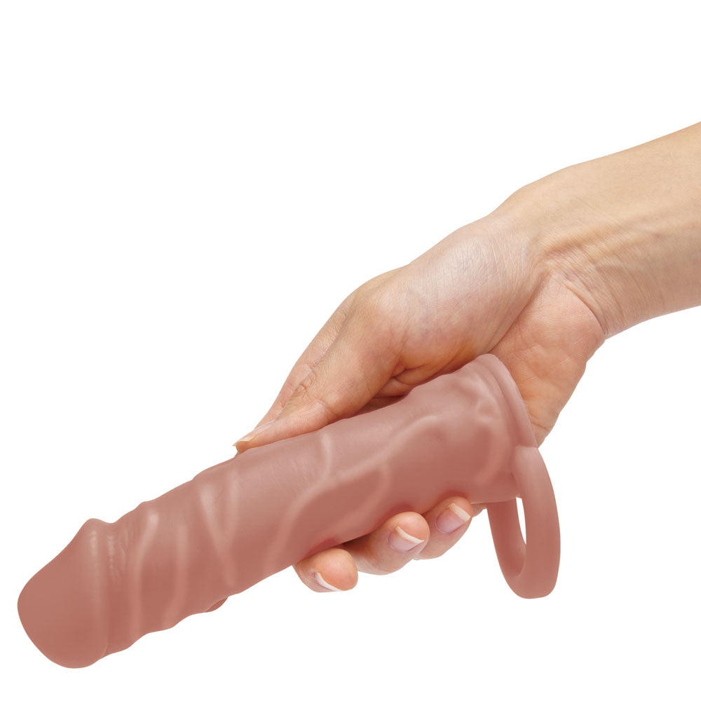 Size Up Realistic 1 Inch Penis Extender - Tan - Tan 2.5 cm (1'') Penis Extension Sleeve