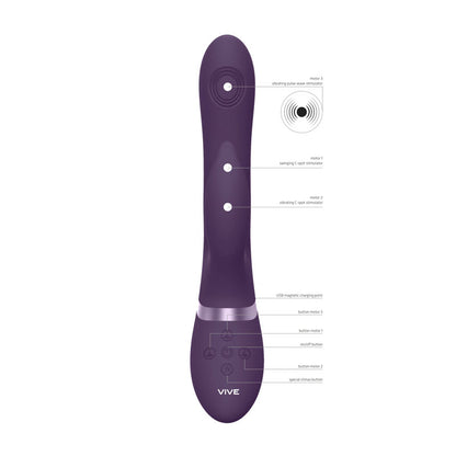 VIVE Aimi - Purple - Purple 22.3 cm USB Rechargeable Rabbit Vibrator