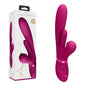 VIVE Ena - Pink - Pink 25 cm USB Rechargeable Thrusting Vibrator with Air Wave Stimulator