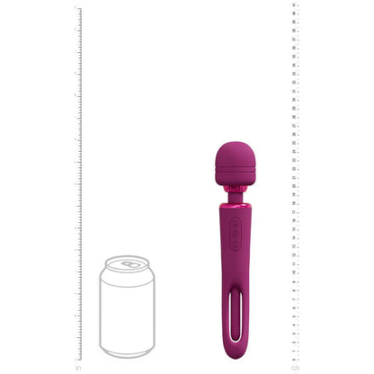 VIVE Kiku - Pink - Pink 25.2 cm USB Rechargeable Dual End Massage Wand with Flapping Tip