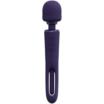 VIVE Kiku - Purple - Purple 25.2 cm USB Rechargeable Dual End Massage Wand with Flapping Tip