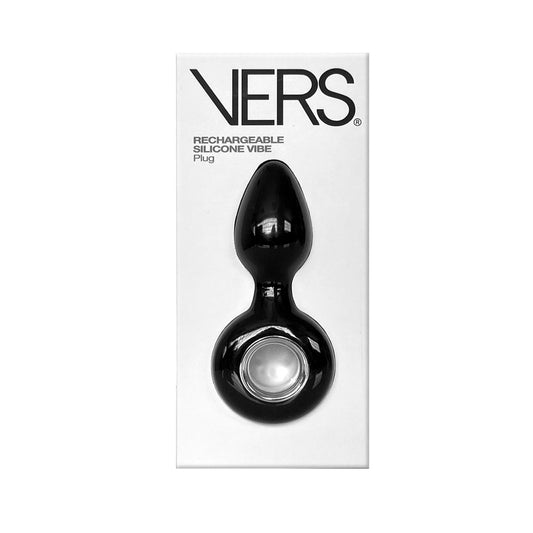 VERS Rechargeable Silicone Plug Vibe - Black 12.5 cm USB Rechargeable Vibrating Butt Plug