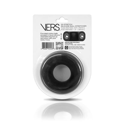 VERS Liquid Silicone Steel Motion Ball Stretcher - Black Ball Stretcher Ring with Steel Motion Balls