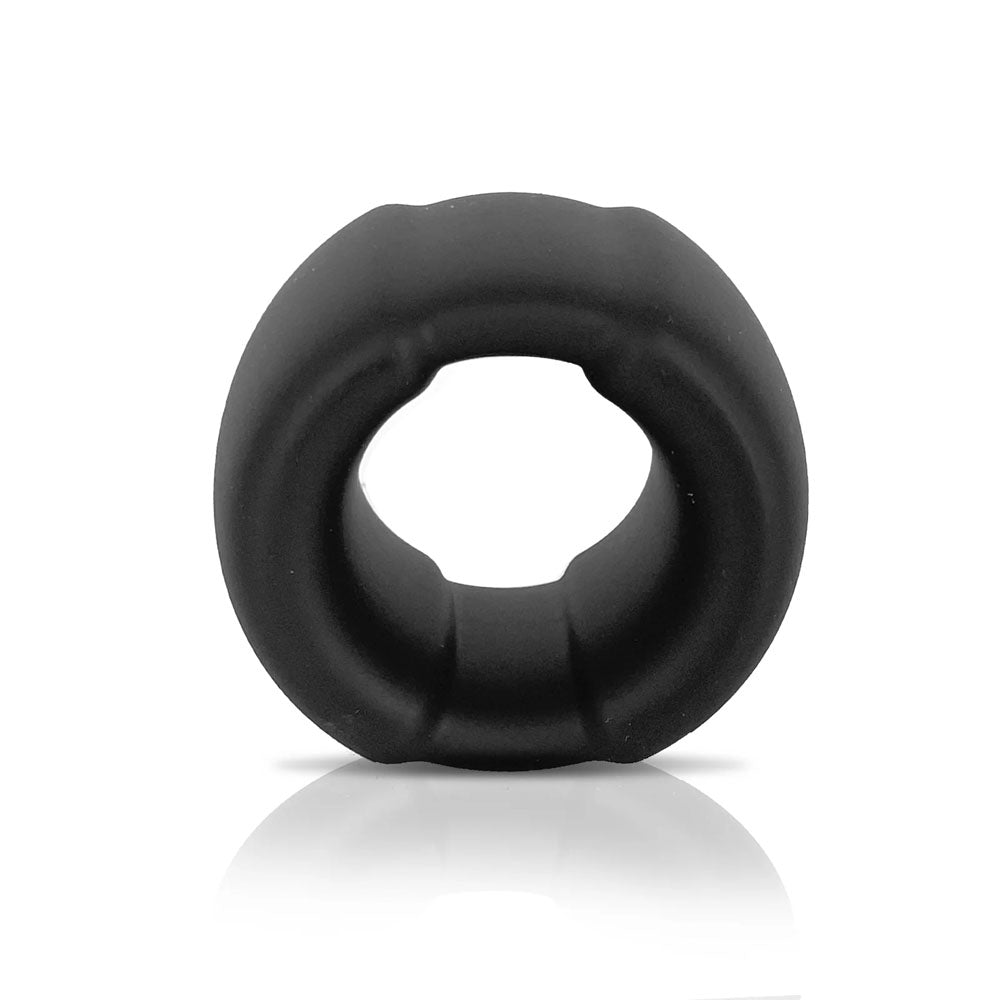 VERS Liquid Silicone Weight Steel Core Ball Stretcher - Black Ball Stretcher Ring with Steel Core