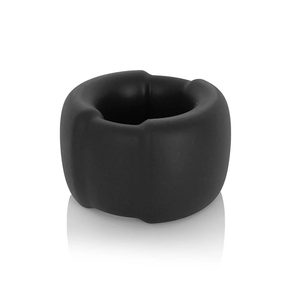 VERS Liquid Silicone Weight Steel Core Ball Stretcher - Black Ball Stretcher Ring with Steel Core