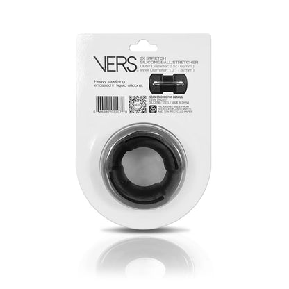 VERS Liquid Silicone Weight Steel Core Ball Stretcher - Black Ball Stretcher Ring with Steel Core