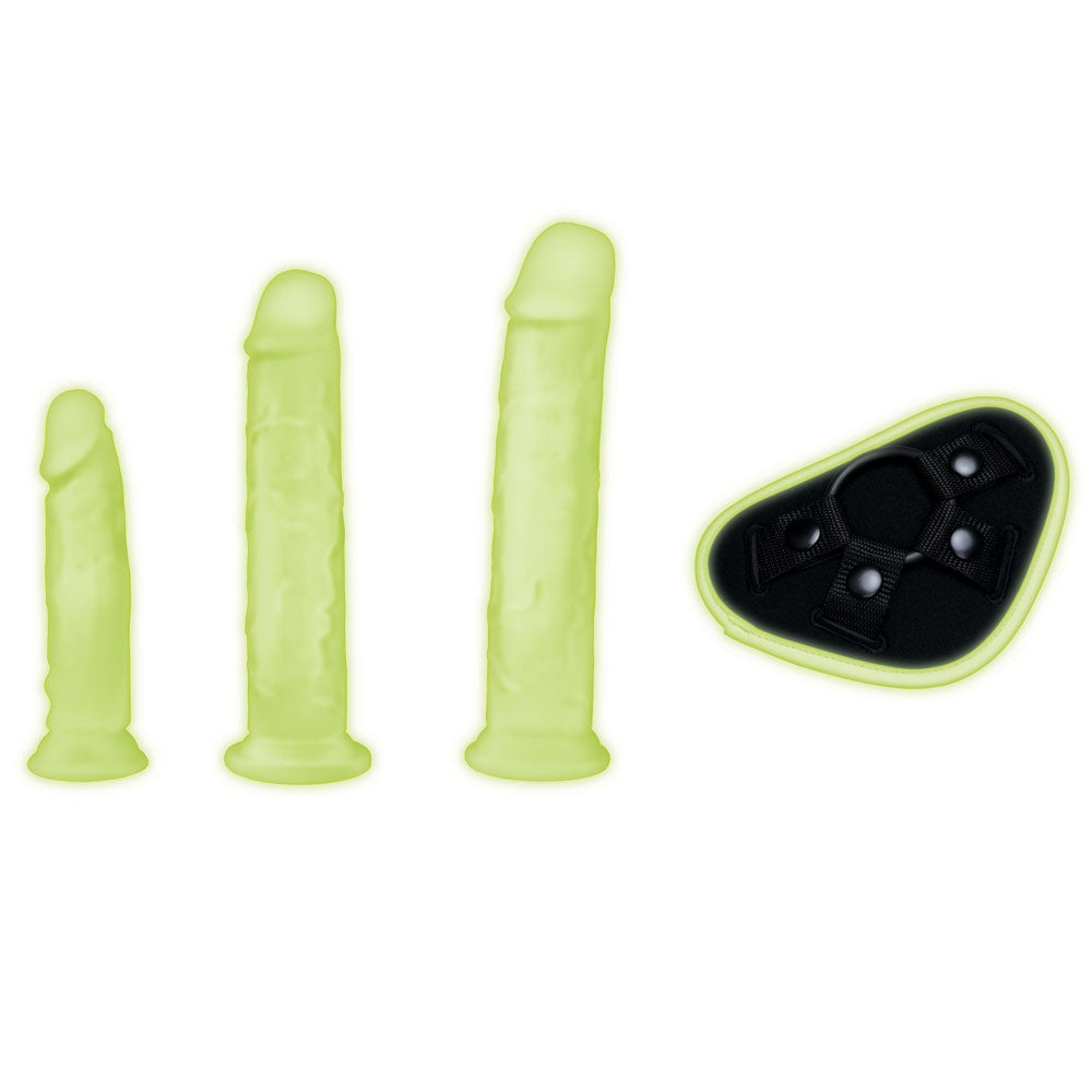 WhipSmart Glow In The Dark 4pc Pegging Kit - Glow In Dark Strap-On Kit