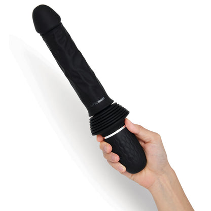 WhipSmart Thrusting Cock - Black 30 cm USB Rechargeable Thrusting Vibrator with Suction Mount