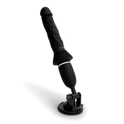 WhipSmart Thrusting Cock - Black 30 cm USB Rechargeable Thrusting Vibrator with Suction Mount