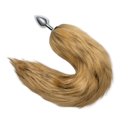 WhipSmart Furry Tales 14 Inch Brown Fox Tail - Metal 6.3 cm Butt Plug with Brown Fox Tail